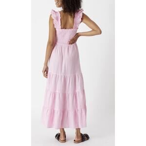 Victoria Dunn Ruffle Strap Gingham Tiered Dress in Pink